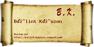 Bálint Kászon névjegykártya